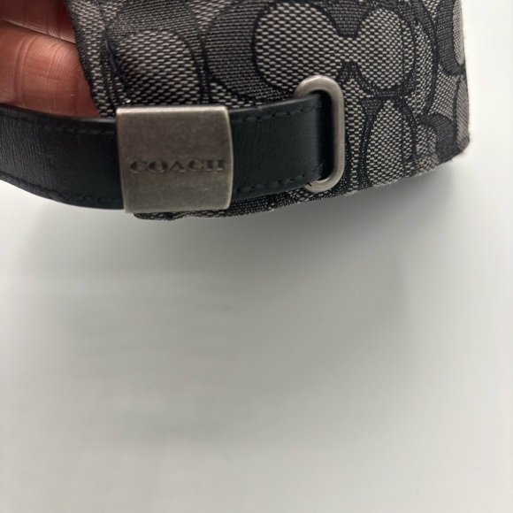 Men’s COACH Charcoal/Black Logo Baseball Cap - Picture 6 of 6